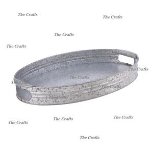 Bandeja de Servicio Rectangular Galvanizada para Té y Café con Asas de Madera, de la Más Alta Calidad, al por Mayor - Product Image 4