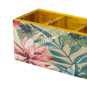 Porte-couverts à trois compartiments au design floral Porte-couverts pour la maison Restaurant Vaisselle Porte-couverts - Product Image 3