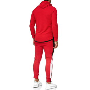Survêtements pour hommes de grande taille de couleur personnalisée unie, meilleures ventes avec survêtements à capuche à panneau avant vierge, ensembles de joggers de course - Product Image 2