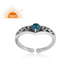 Anneau en argent Sterling 925 pour femmes, offre spéciale de bijoux, pierre précieuse en Apatite, vente en gros - Product Image 2