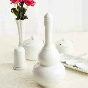 Hot Sales OEM 500ml gourd wine bottle High quality white porcelain wine gourd bottle made from Long Phuong Group in Viet Nam