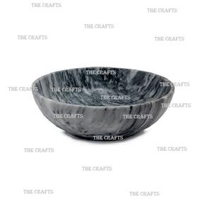Bol de service en marbre de qualité supérieure, bol de couleur noire pour hôtel et restaurant, vaisselle de table, bol décoratif pour aliments - Product Image 3