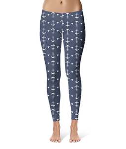 Leggings imprimés personnalisés Anchors-Cruise en version Capri ou longueur entière - Product Image 1