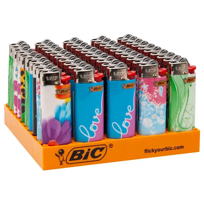 BIC Lighter Mini (J25) ไฟแช็คแก๊ซ,ที่จุดบุหรี่ขนาดเบาก๊าซแม็กซี่ไฟแช็กกันลมไฟแช็คพลาสติกสำหรับบาร์บีคิวไฟแช็คหินเหล็กไฟไฟแมทช์