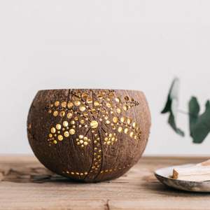 Vendedor caliente tendencia caliente 2025 soporte de luz de té de coco/portavelas de coco/cuenco de cáscara de coco para vela por Eco2go Vietnam - Product Image 5