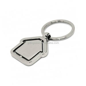 Girando/plano de dos caras con forma de Casa llavero en blanco personalizado promocional de agente inmobiliario girando casa llavero - Product Image 2