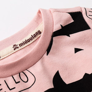 Venta al por mayor personalizado impreso algodón manga corta Camiseta para niños cuello redondo estilo casual moda chica diseño - Product Image 3