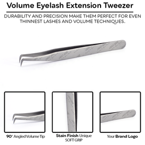 Pinzas de extensión de pestañas de volumen ruso Acero inoxidable con acabado de mancha Tipo de Punta puntiaguda - Product Image 2