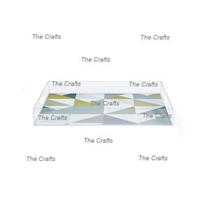 Plateau de nourriture de service en acrylique transparent avec vaisselle d'hôtel et de maison de forme rectangulaire servant des collations de nourriture plateau de café de thé - Product Image 1