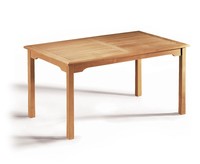 Table de salle à manger d'extérieur en teck massif, simple, moderne, durable, non pliable, GT014, fabriquée à Java Centrale (Jawa Tengah), appartement