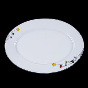 OEM 10'' Oval <b>Plate</b> Floeral Pattern A04 Porcelain Tableware Oval <b>Dinner</b> <b>Plates</b> Big Size Oval <b>Plate</b> - Product Image 2