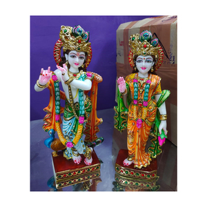 Sculptures de Kanha Radha en marbre blanc faites à la main - Product Image 1