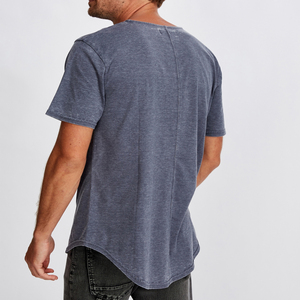 T-shirt homme uni, col rond, 100% coton, sur mesure OEM 2021, nouvelle collection, coupe légère, couleur violette. - Product Image 4