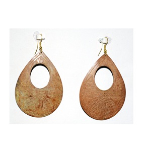 2025 Turquoise Rouille Boucles D'oreilles Martelé bronze triangulaire Texturé En Laiton Boucles D'oreilles cercle Boucles D'oreilles Suspendues Bijoux Industriels - Product Image 5