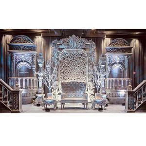 Cadres arrière en Fiber exotique à thème ancien de mariage, 6 pièces, supports pour décorations de scène de mariage musulman - Product Image 1