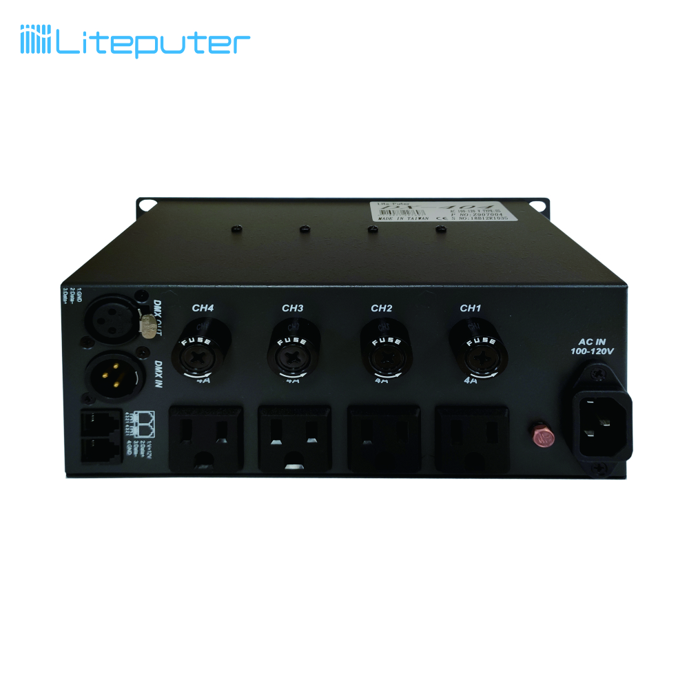 4 Channel DMX Dimmer Pack - Liteputer DX-404 - 1-Year Warranty