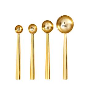Cuillères à mesurer en métal de cuivre avec poignée en métal élégante Outil de cuisine tendance pour des mesures de cuisson et de cuisson précises - Product Image 6