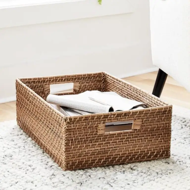 Multi use rattan basket for storing fruits and vegetables for bathroom furniture interior decoration environmentally friendly