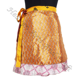 Mini jupes en soie pour femmes, style indien, Sari, à enrouler - Product Image 2