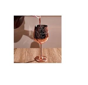 Handmade Copper Wine Glass Hammered Design with Shiny Polished Finish Eco-Friendly Aluminum for Party Use - Product Image 4