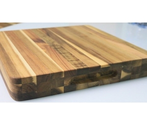 <b>Large</b> Acacia Bamboo Chopping Block with Handle Kitchen Charcuterie Cutting Board From Vietnam - Product Image 1