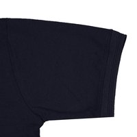 T-shirt décontracté unisexe bleu marine à manches courtes, coupe ajustée, 180g, anti-plis, respirant, avec impression de logo personnalisé de haute qualité