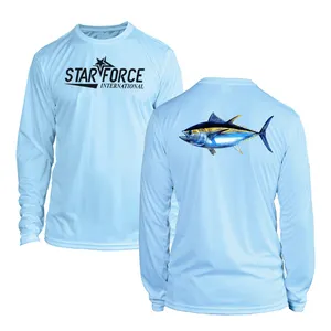 High quality Custom Mens UPF 50+ UV Protection Functional Microfiber Moisture Wicking Sublimation Fishing Shirt