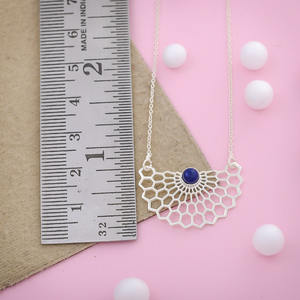 Pierres précieuses en argent sterling 925 pour femmes, bijoux artistiques, en lapis lazuli - Product Image 1