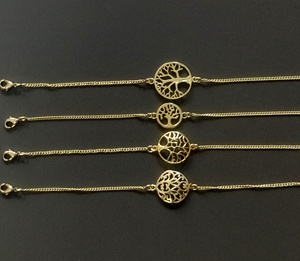 Bracelets réglables plaqués argent Life of Tree Chain Bracelets à la mode pour filles - Product Image 4