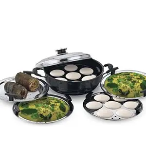 Aluminium Multi Kadai Pan 3 In 1 Inductie En Gas Compatibel Kookgerei Set