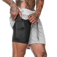 Shorts de sport unisexes PIHA SPORTS, en polyester, à séchage rapide, double couche, imprimés, avec cordon de serrage, pour l'entraînement et le sport