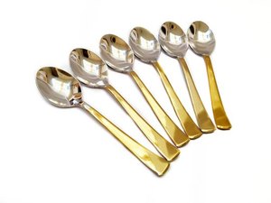 Juego de cubiertos de acero inoxidable hechos a mano para cocina y mesa, juego de regalo de acero con espejo para bodas, chapado en oro con estilo - Product Image 4