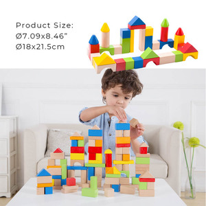 Ensemble de blocs de construction en bois éducatifs classiques TOOKY TOY 50 pièces pour les tout-petits - Product Image 3