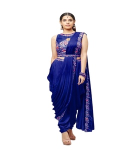 Auto-conçu dernier concepteur soie brodé Saree Blouse fête de mariage porter femmes doux soie dentelle bordure Sari indien pakistanais - Product Image 1