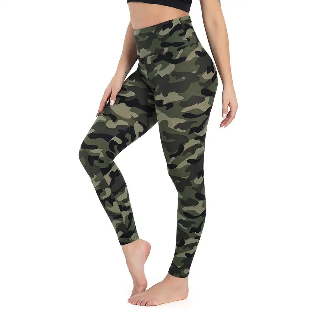 Pantalones de Yoga personalizados para mujer, mallas ajustadas de entrenamiento con estampado de camuflaje, ropa deportiva de realce, gran oferta