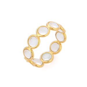 Best Selling Product Natural <b>Crystal</b> Gemstone Eternity Band <b>Ring</b> 18K Solid Yellow Gold Love Lasting Infinity <b>Rings</b> Fine Jewelry - Product Image 3