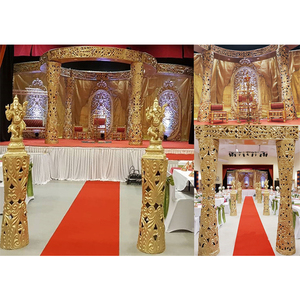 Mandap Dorado Real para Bodas Indias, Ceremonia Nupcial, Mandap Delicioso, Glamuroso Mandap Dorado de FRP para Bodas Hindúes en Chicago - Product Image 1
