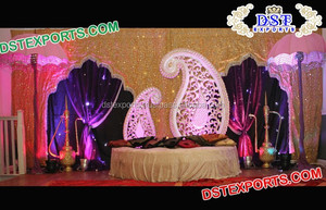 Décor de scène de mariage indien en fibre Paisley Décor de scène de mariage en fibre Paisley en fibre d'or Décoration de scène Paisley Fidji - Product Image 2