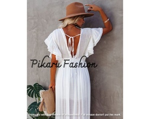 Vestido largo Floral de talla grande para mujer, ropa con cuello en V profundo - Product Image 6