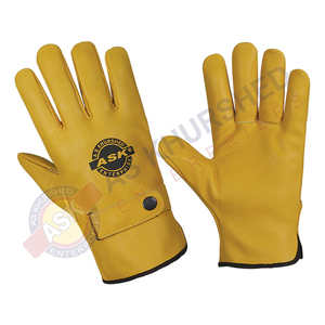 Guantes de conductor de servicio pesado Tamaño XL Antideslizante Cuero de vaca grueso con flexibilidad Impacto Seguridad Conductores de camiones al aire libre - Product Image 4