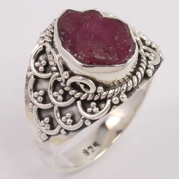 Ruby Rings Vintage Style 925 Solid Sterling Silver Jewelry Ring All US Size Natural RUBY Gems Exporter