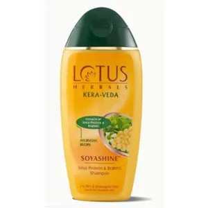 Lotus herbal-KERA-VEDA -SOYASHINE Soya Protein & Brahmi Shampoo,Makes hair soft & dark,Bulk hair care shampoo supplier India.