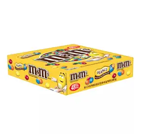 M & M-expositor individual de dulces, Chocolate, cacahuete, 1,74 onzas (paquete de 48)