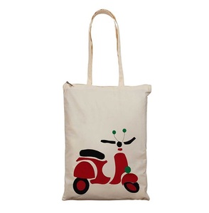 Bolso de compras de lona de algodón ecológico, asa larga plegable reutilizable, serigrafía, logotipo personalizable al por mayor - Product Image 4