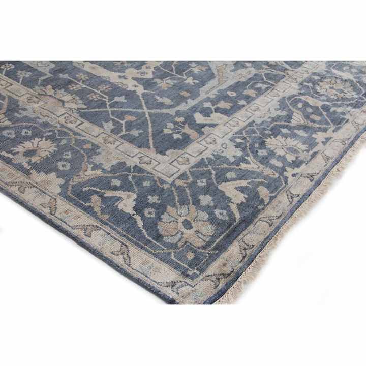 Handmade Carpet Persian Design Ivory & Blue Color Wool & Silk Hand Knotted Rugs All Size Available Modern Area Rugs
