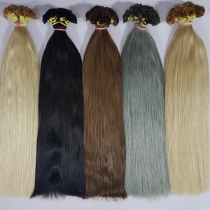 Extensión de cabello humano de alta calidad, punta de queratina italiana, extensiones de cabello prepegado de I/U/V/punta plana, cabello natural No químico - Product Image 1