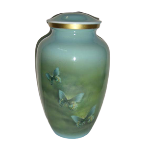 Urne funéraire en aluminium massif avec motif imprimé papillon agréable Urne funéraire commémorative Urnes funéraires à vendre - Product Image 1