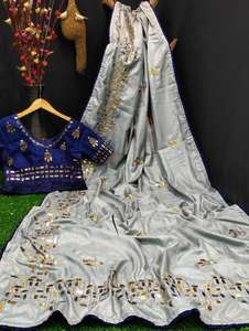 EW-Saree de gasa suave para mujer, tejido de tela de gasa suave con tejido de c-pallu - Product Image 2