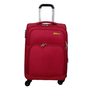500PCS Cheap price fashion travel trolley case fabric red suitcase soft nylon suitcase bag for travel