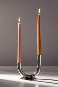Isabella จานเชิงเทียนเรียวโคมไฟโลหะหรูหราและขวดสําหรับตกแต่งบ้าน - Product Image 2